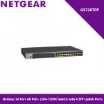 NetGear 24 Port All PoE+ (384-720W) Switch with 4 SFP Uplink Ports - GS728TPP