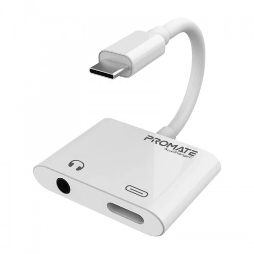 Promate AUXCharge-C USB-C to 3.5mm Audio Adapter with Power Delivery