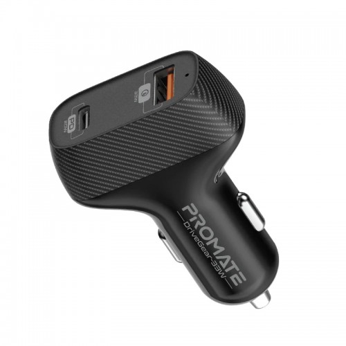 Promate DriveGear-33w High Speed Dual USB Car Charger, Back