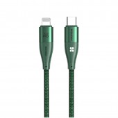 Promate iCord‐PD20 20W Power Delivery High Tensile Strength Lightning Cable, Green