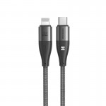 Promate iCord‐PD20 20W Power Delivery High Tensile Strength Lightning Cable, Grey