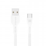 Promate PowerBeam‐C Durable 2A Ultra-Fast Charging Cable with High-Speed Data Transfer, white