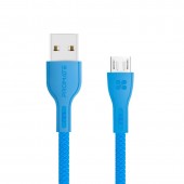 Promate PowerBeam‐M High-Quality Anti-Break Micro USB to USB 2.0 Cable, blue