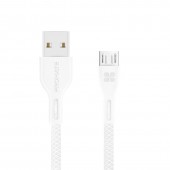 Promate PowerBeam‐M High-Quality Anti-Break Micro USB to USB 2.0 Cable, white