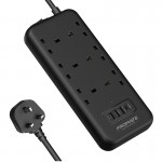 Promate PowerCord32W‐2M 6-Outlet Surge Protected Power Strip with 20W Power Delivery