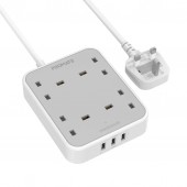 Promate PowerCord4UK‐4M 3250W 4-Outlet Charging Hub with 3 USB Ports