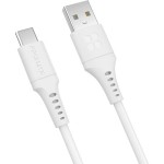 Promate PowerLink‐200 F Ultra-Fast USB-A to USB-C Soft Silicone cable, white