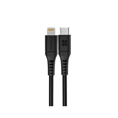 Promate Powerlink 20W USB-C to Lightning Data and Charge Cable, 3M Length, black