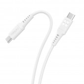 Promate PowerLink‐CC120 60W Power Delivery Ultra-Fast USB-C Soft Silicon Cable, white