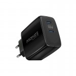 Promate PowerPort‐65-B 65W Super Speed GaNFast® Charging Adapter with Dual USB Ports