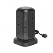 Promate PowerTower-3 16-in-1 Multi-Socket Surge Protected Power Tower