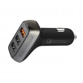 Promate Scud‐35 multi-USB car charger is a high-speed three-port USB car charger