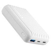 Promate Titan‐10C Ultra-Compact Rugged Power Bank with USB-C Input & Output, white