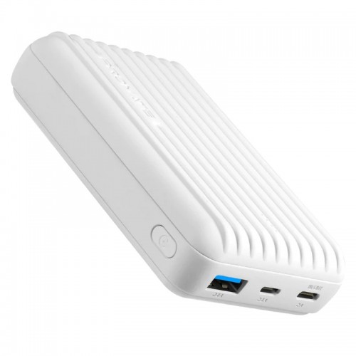 Promate Titan‐10C Ultra-Compact Rugged Power Bank with USB-C Input & Output, white