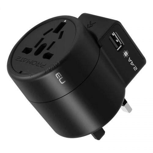 منافذ USB مزدوجة من بروميت تويست وتوفر مخرج شحن قوي بقدرة 12 واط، باللون الأسود