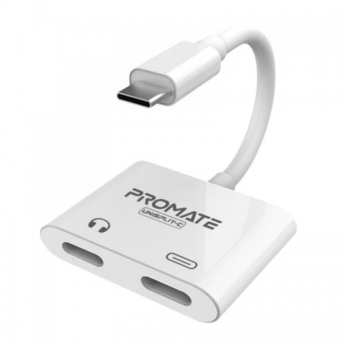 Promate UniSplit-C 2-in-1 Audio & Charge USB-C Adapter