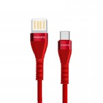 Promate VigoRay‐C 2A Type-C Cable with 1.2m Tangle Free Cord and Long Bend Lifespan, Red