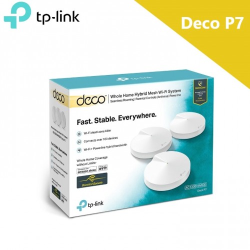 Tp-Link Deco P7 (paquet de 3) Système Wi-Fi maillé hybride AC1300 + AV600 pour toute la maison