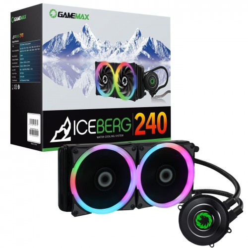 Gamemax CPU Water Cooling System Iceberg 240 Rainbow, ICEBERG-240