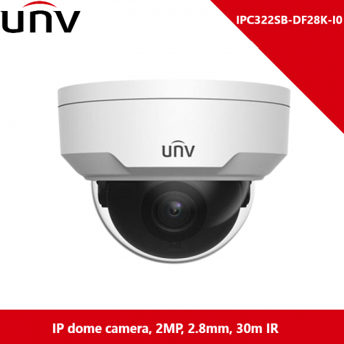 Caméra dôme IP UNV (IPC322SB-DF28K-I0), 2MP, 2,8 mm, 30 m IR