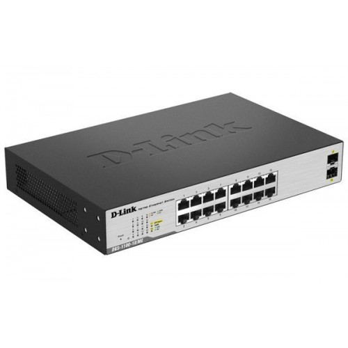 دي لينك (DGS-1100-18/ME) 16 منفذًا بسرعة 10/100/1000 ميجابت في الثانية ومنفذين SFP بسرعة 1000 ميجابت في الثانية