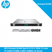 HPE ProLiant DL360 Gen10 4116 2.1GHz 12-core 1P 32GB-R P408i-a 8SFF 2x800w Us Server