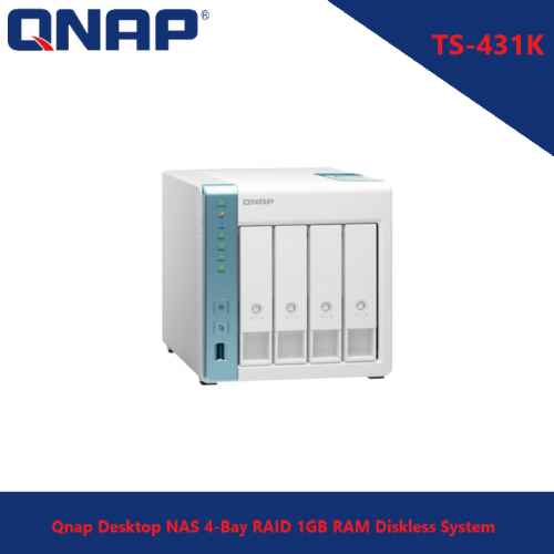 QNAP TS-431K NAS de bureau 4 baies RAID 1 Go de RAM système sans disque