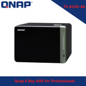 QNAP TS-653D-4G 6 Bay NAS for Professionals with Intel Celeron J4125 CPU and Two 2.5GbE Ports