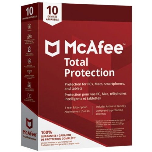 MCAFEE PROTECTION TOTALE 2018 - 10 UTILISATEURS