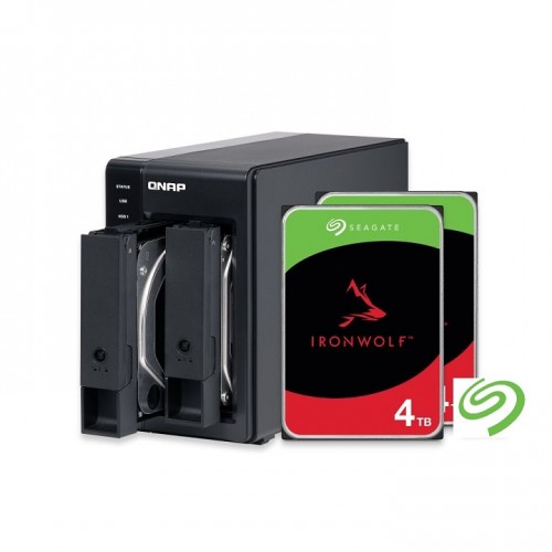 QNAP TR-002-US with 2 x 4TB Seagate IronWolf Drives