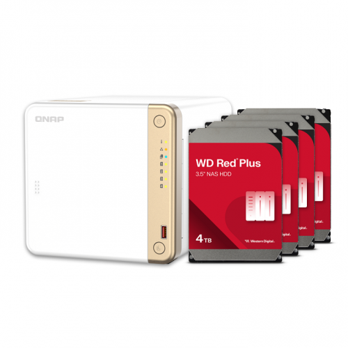QNAP TS-462-4G-US with 4 x 4TB Western Digital Red Plus Drives