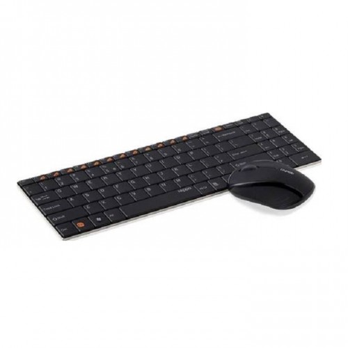Rapoo 9060 Wireless SLIM Keyboard and Mouse Combo Bundle - Black - 11365