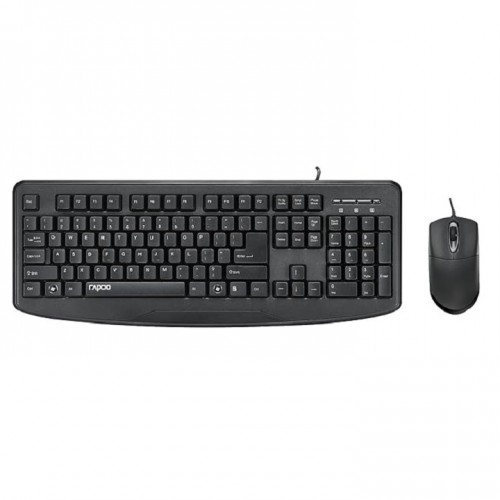 Rapoo NX1720 Optical Mouse and Keyboard Combo - Black - 16915