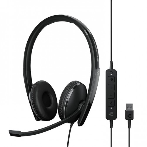SENNHEISER ADAPT 160T ANC USB على الأذن على الوجهين معتمد لـ Microsoft Teams ومُحسّن لسماعات UC USB