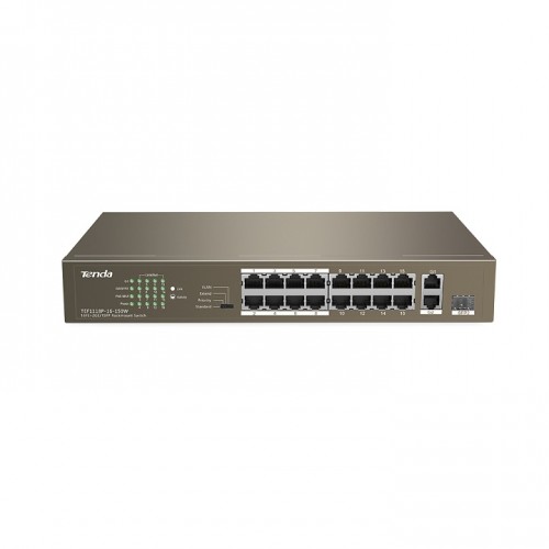 Tenda TEF1118P-16-150W 16FE+2GE/1SFP Desktop Switch With 16-Port PoE