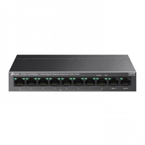 Tp-Link LS1210P 8-Port 10/100Mbps+2-Port Gigabit Desktop Switch with 8-Port PoE+