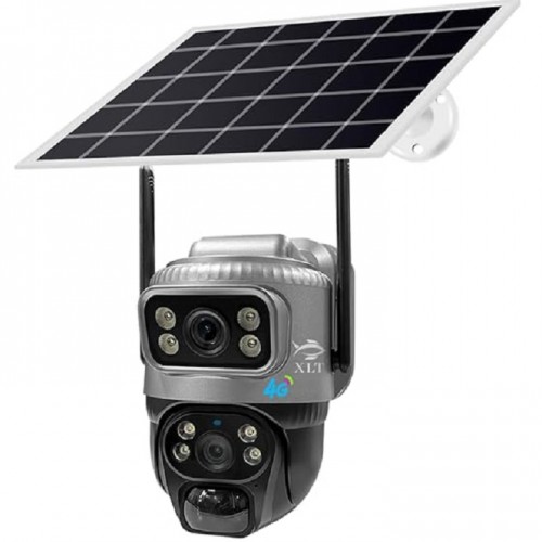 XLT XLT-SBC301 Caméra solaire avec carte SIM 4G PTZ 360° Caméra de sécurité extérieure à énergie solaire