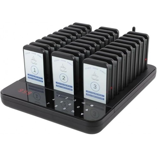 Zertylre Restaurant Pager, Wireless Call Paging System Pager Buzzers for Cafe, Food Court Church Queuing and Other Systems (30 pagers)